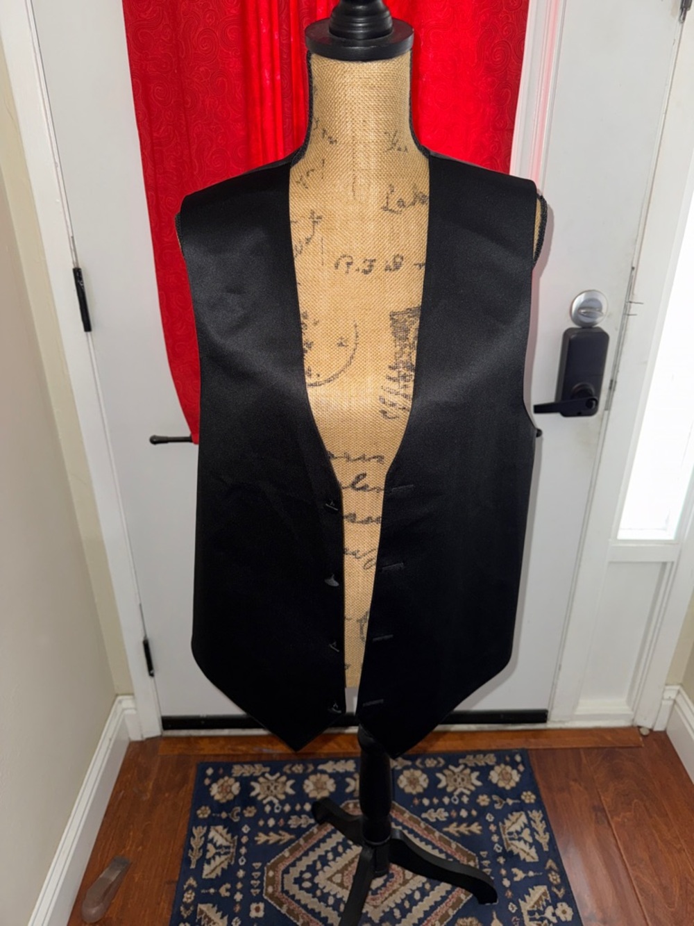 Classic Black Satin-Backed Vest